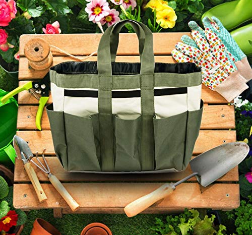 Gardening Tote Bag Garden Tool Bag with 9 Pockets Garden Tote Organizer Bag Gardening Tool Kit Holder Oxford Bag Gardening Tools Storage Organizer Tote Bag for Outdoor Garden Lawn Yard - view 7
