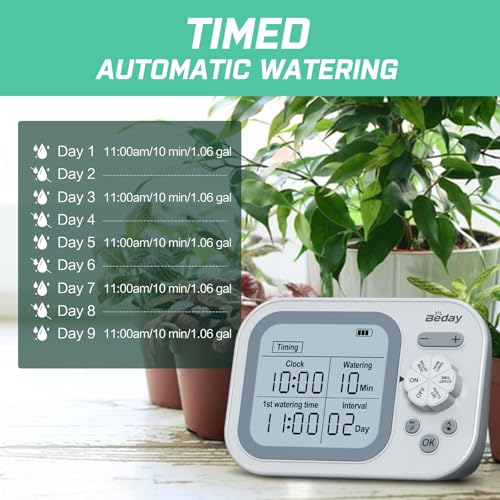Automatic Plant Waterer Self Watering System Indoor for 15 Potted Plants Pack of 2, Auto Drip Irrigation Kit Programmable Water Timer w Smart Humidity Detection - view 4