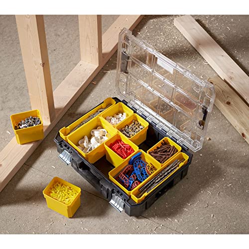 Stanley FatMax FMST82967-1 Stackable Tool Box with Transparent Lid and 10 Sorting Inserts of Different Sizes, Can be Combined with Other TSTAK Boxes - view 3