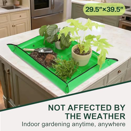 Waterproof Repotting Mat Super Thick for Indoor Potting Soil 39.5"x29.5" - view 4