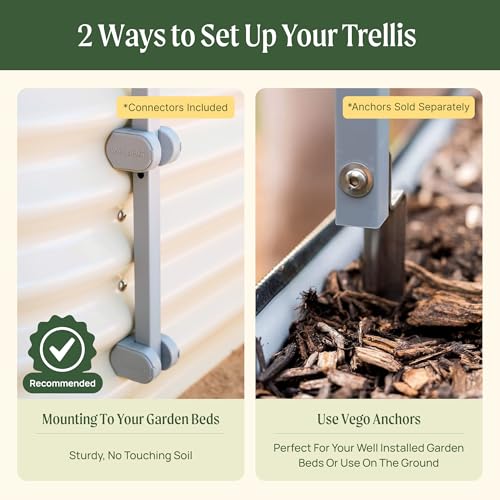 Modular Arched Trellis System Single Section 3.0' Long Trellis for Classic Garden Bed for Climbing Plants Like Cucumber Beans Tomatoes & Vines (Garden Beds Not Included) - view 6