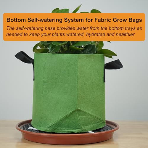 8 Pack 13 inch Self Watering Base for Fabric Grow Bag, Self-watering Plastic Elevated Plant Saucer Stand, Automatic Watering Tray for Non-woven Planter Flower Pot Growth Tent Greenhouse Indoor Outdoor - view 5