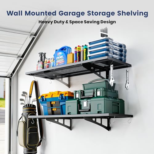Garage Wall Shelves Heavy Duty 2-Pack, Wall Mounted Metal Shelf 48 Inch - view 3