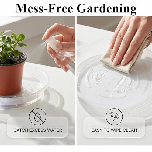 20 Pack Clear Plant Saucer 4.5 Inches Plastic Drip Trays to Catch Water - view 6