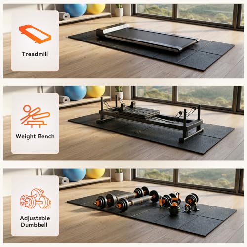 Treadmill Mat for Carpet & Hard Floors, 79 x 39 Inch Foldable - view 5