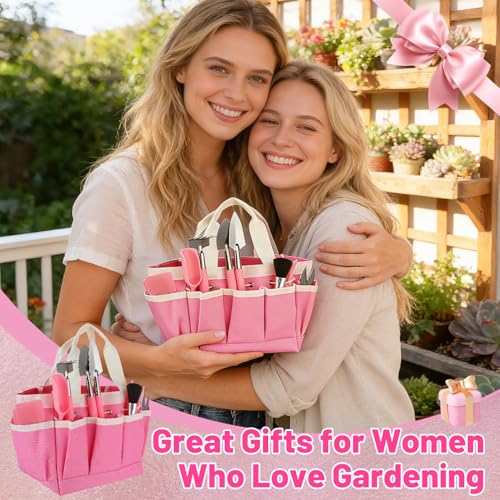 44pcs Small Gardening Tools Gifts for Women Beginners, Pink - view 7