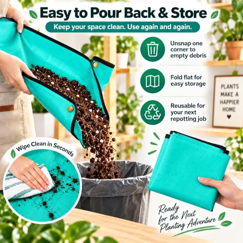 Repotting Mat for Indoor Plants, PE Potting Tray for Soil Change,39.4x39.4 - view 5