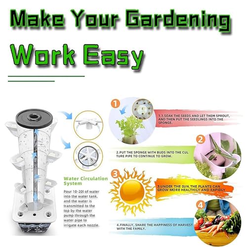 Indoor Hydroponic Growing Kit - Aeroponic Tower for Herbs, Fruits & Vegetables - Complete with Timer, Net Pots & Easy Setup for Home Gardening - view 4
