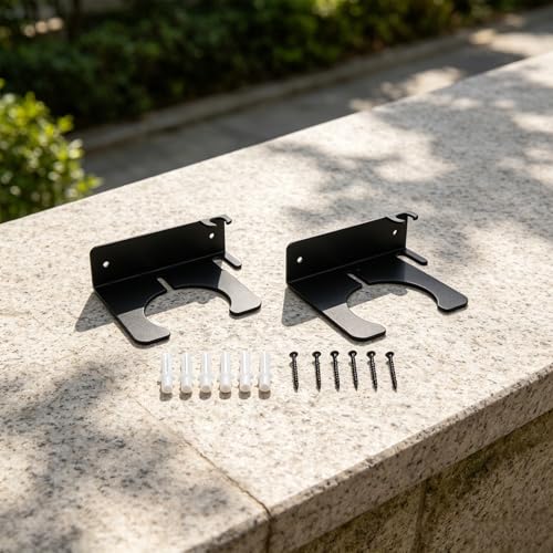 Metal Sprayer Stand Wall Mounted Tool Rack Garden HOSEs Holder Shed Storage Organizer Spray Bottle Bracket Outdoor Equipment Hanger Garage Tool Shelf Pump Sprayer Support Black(2pcs) - view 5