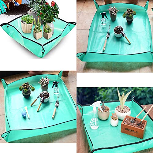 2PCS 39.4" x 39.4" Plant Repotting Mat Waterproof Transplanting Mat Indoor Succulent Potting Mat Portable Gardening Soil Changing and Watering mat Square and Foldable Garden mat - view 5