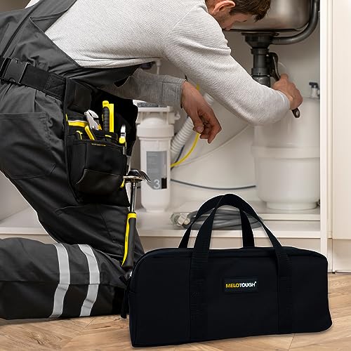 Utility Tool Tote bag Combo Kit-Includes 2 Medium Tool Organizer Bags for Electrician, Plumbing, Gardening, HVAC & More (14 inch,Black&Grey) - view 6