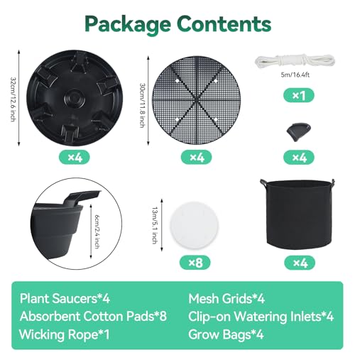 4 Pack Self Watering Fabric Pot Base with 5 Gallon Grow Bag - view 5