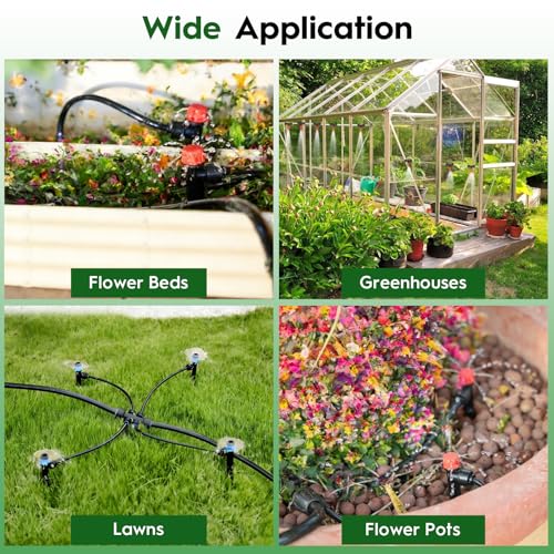 160FT Quick-Connect Drip Irrigation System 30FT 2/5" & 130FT 1/4" Tubing, Drip Irrigation Kit with Adjustable Nozzles, Automatic Garden Watering System - view 3