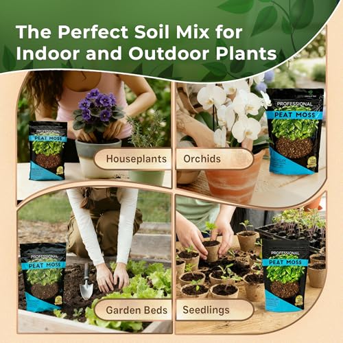 Professional Organic Peat Moss Potting Soil 2.2 Qt for Garden Plants - view 6