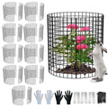 10 Pack Plant Protector from Animals, 13.5" Dia x 14" H Wire Plant Protectors, 30pcs Pre-Bent Metal Mesh to Keep Animals Out with Zip Ties & Stakes (10 Packs)