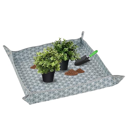 Heavy-Duty Waterproof – Indoor Plant Transplanting & Mess Control Mat, Thick Succulent Potting Tray for Soil Change, Spill-Proof Gardening & Pet Grooming Mat (L - 39.4" X 39.4")
