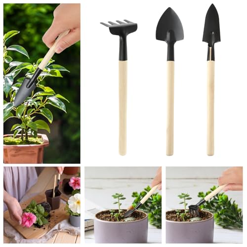 Small Garden Tools 6 Pcs Miniature Shovel Set Cute Gardening Mini Succulent Home Tiny Gardening Kit Plant Potted Repotting Flower Wood Handle Care Transplant Accessories Potted Houseplant - view 6