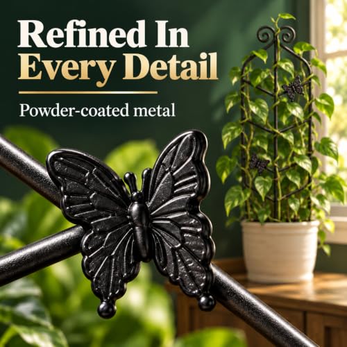 30" Metal Trellis for Potted Climbing Plants, Indoor Outdoor, 2PC - view 5