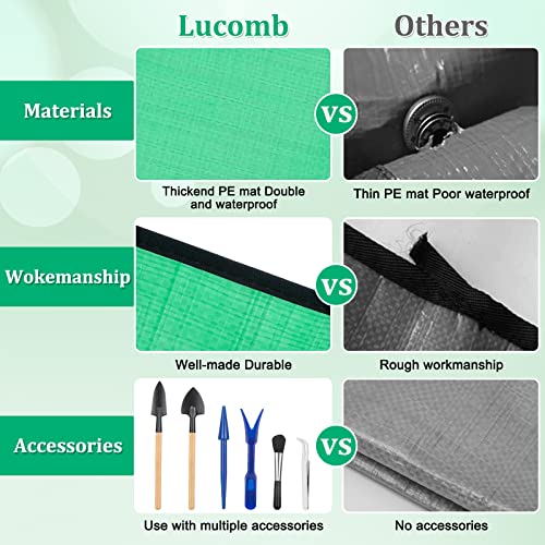 Plant Repotting Mat for Garden, 2 Pcs Waterproof Potting Mat Foldable Indoor Plant Mats Portable Square Gardening Mat Potting Tray with 6 Pcs Mini Garden Tools Set for Plant Lovers Gardening Gifts - view 5