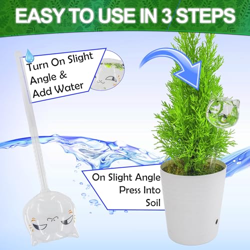 Aqua Glass Plant Watering Globes Automatic Self Watering Plant Insert Spike Orbs - Indoor Outdoor Plant Drip Irrigation - For Flowers, Herbs, Houseplants (Cat Kitten Globes, 4, Units) - view 5