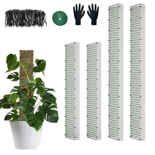 60"/40"/24" Metal Moss Pole, D Shape Sphagnum Moss Pole, Moss Poles for Climbing Plants, Monstera, Indoor Climbing Plants (2 Each of 40" 24")