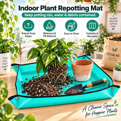 Repotting Mat for Indoor Plants, PE Potting Tray for Soil Change,39.4x39.4 - view 2