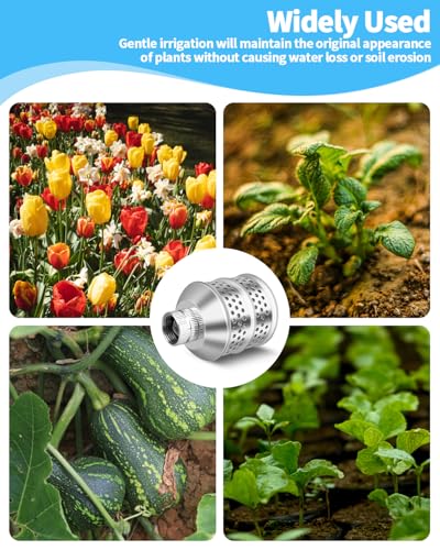 Bubbler Sprinkler Head, 3/4 Inch Internal Thread Rustproof Aluminum Diffuser Flood Nozzle for Yard, Vegetable Garden Plants, Gentle Watering Soaker with 40 Inch Tape, Ideal for Shrubs and Flowers - view 7