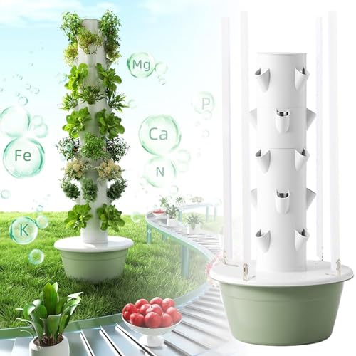 Vertical Hydroponic Growing System - 20-36 Holes Hydroponics Tower Kit, 9-Layer Indoor Garden Setup for Efficient Plant Growth & Space-Saving Home Gardening
