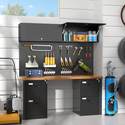 Metal Wall Mounted Storage Cabinet with Gas Spring for Garage - view 2