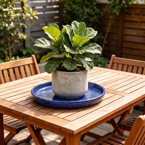Ceramic Plant Saucer, 11.4 inch, Falling Blue - view 6
