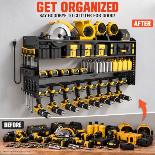 4 Layers Power Tool Organizer Wall Mount with Charging Station - view 2