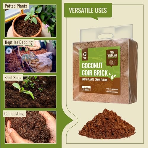 11LBS Coco Coir Brick for Plants, Low EC & Balanced pH, Potting Mix, Coconut Fiber Substrate, Coco Coir in Bulk (18 Gallons Expansion) - view 5