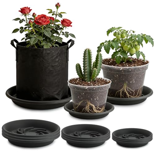 12 Inch Plant Saucers for Pots 5P, Pot Elevator for Grow Bags Drip Trays - view 8