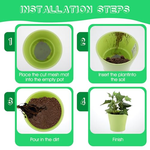 10pcs 11.8 X 7.8inch Flower Pot Hole Mesh Pad, Plastic Mesh Sheet, Keep Soil from Flowing Away,Bonsai DIY Drainage Netting Pot Bottom Grid Mat, Grey - view 5