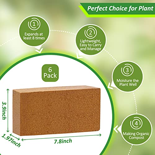 6pcs Organic Coco Coir Bricks, Natural Coconut Coir for Plants - view 2