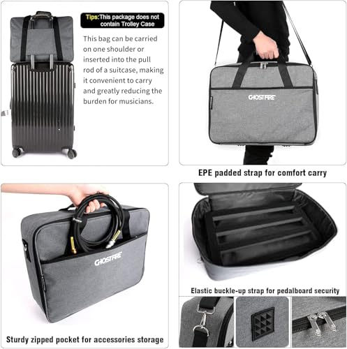 Ghost Fire Guitar Pedal Board Aluminum Alloy Super light Effect Pedalboard with Carry Bag (13''x10.2''SPL-2.5) - view 6