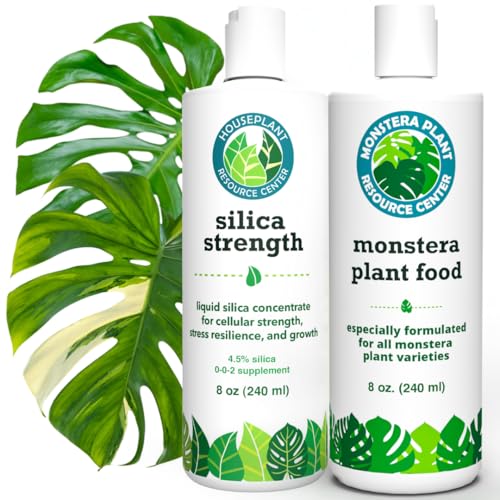 Monstera Growth Power-Duo Bundle – Silica Strength (4.5% Potassium Silicate) + Monstera Plant Food (5-2-3 NPK) | Builds Stronger Stems & Lush Leaves | 2 × 8 oz Concentrates