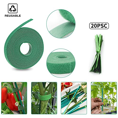 30Pcs 16 Inch Garden Stakes Bamboo Sticks Decorative Garden Wood Stakes for Plants, Wooden Plant Support Sticks, Small Stakes for Garden with Garden Ties and Nylon Plant Tie Strap - view 4