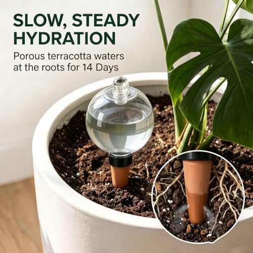 2-Pack 19oz XL Self-Watering Globes, Terracotta Plant Waterer Spikes - view 4