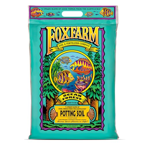 Ocean Forest Potting Soil for Container Gardens - Light, Aerated Texture with Fish Meal, Crab Meal, Earthworm Castings - Houseplant Potting Mix for Seedlings & Plant Starts - 12 Quart