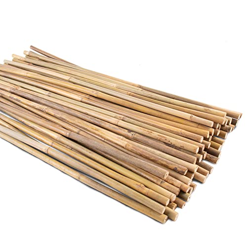 50Pcs Garden Stakes, 0.32”/16 Inch Bamboo Sticks，Natural Plant Stakes for Indoor and Outdoor Plants，Poles for Tomatoes, Beans, Potted Plants