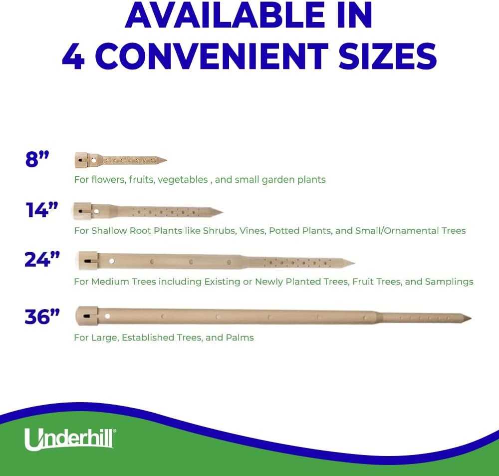 Deep Drip Irrigation Stakes 8-Inch, Watering Spikes for Trees, Flowers, Fruits, and Small Plants, Drip System Tubes, A-DD08-4, Case of 4 - view 6