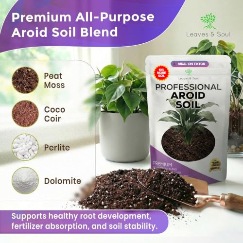 Professional Aroid Soil Mix Large 2.2 Quarts Ready to Use, Premium Potting Soil for Aroid Plants Monstera Philodendron Indoor Plants, Peat Moss Coco Coir Perlite Dolomite Made in USA - view 4