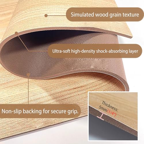Waterproof Bay Window Cushion Cover, Non-Slip Rubber Backed Mat for Kitchen or Ledge Edge, Wood Grain Design, Protector Pad for Windowsill Decor, Easy to Clean - view 3