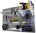 Pegboard Organizer 4 ft. Metal Pegboard Standard Tool Storage Kit with Galvanized Toolboard and White Accessories