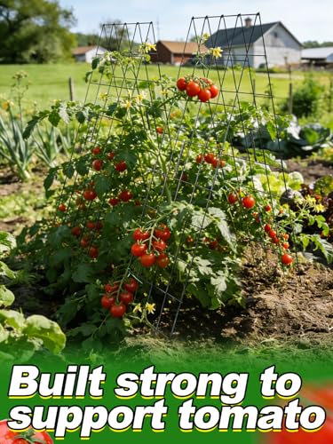 2Sets Cucumber Trellis for Raised Garden Bed - 59" L x15.7'' W 4.5mm Wire Heavy Duty Weather-Resistant Foldable A-Frame Metal Plant Support, for Squash Pole Bean Climbing Plants Vegetables Outdoor - view 5