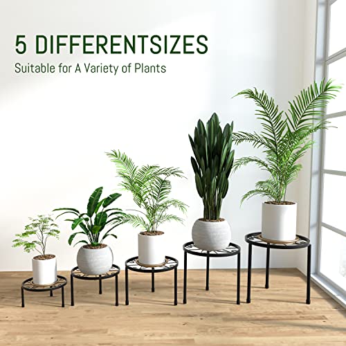5-Pack Decent Metal Plant Stands with 2-Pack Adjustable Metal Plant Stand Indoor and Outdoor - view 4