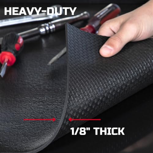 Tool Box Liner 20" wide x 19 Ft, 1/8" Thick Heavy Duty Toolbox Drawer Liners for Tool Chest Cabinet Workbench & Garage Shelf, Protective Non-slip Mat for Mechanics & Workshops, Black - view 4