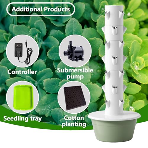 5-Layer Hydroponic Tower Garden Kit - Waterproof Soilless Growing System for Indoor/Outdoor Planting - Ideal Hydroponics Setup for Home Gardening - view 5