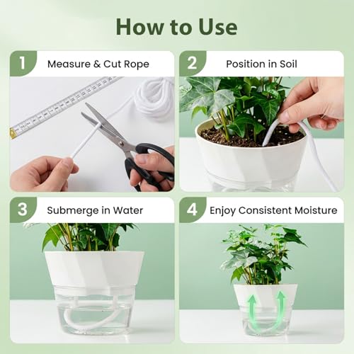 Wicking Rope for Plants - 50 Feet 1/4 Inch Self Watering Wick Cord - view 6